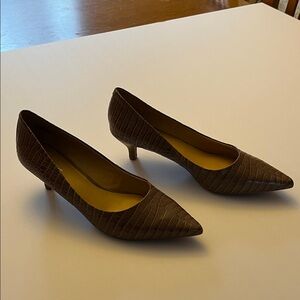 Nine West Brown Textured Heels